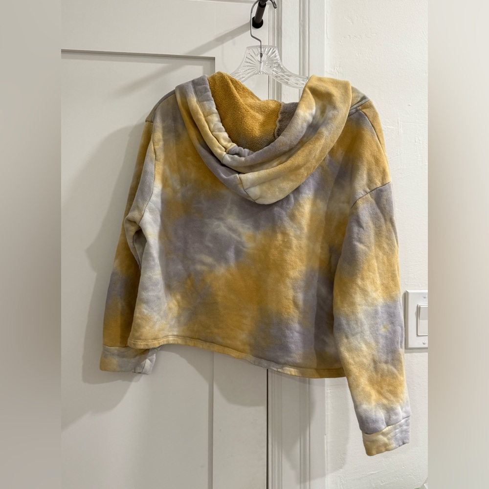 Dress Forum yellow + lavender cotton tie dye cropped hoodie (fair) - Picture 5 of 6